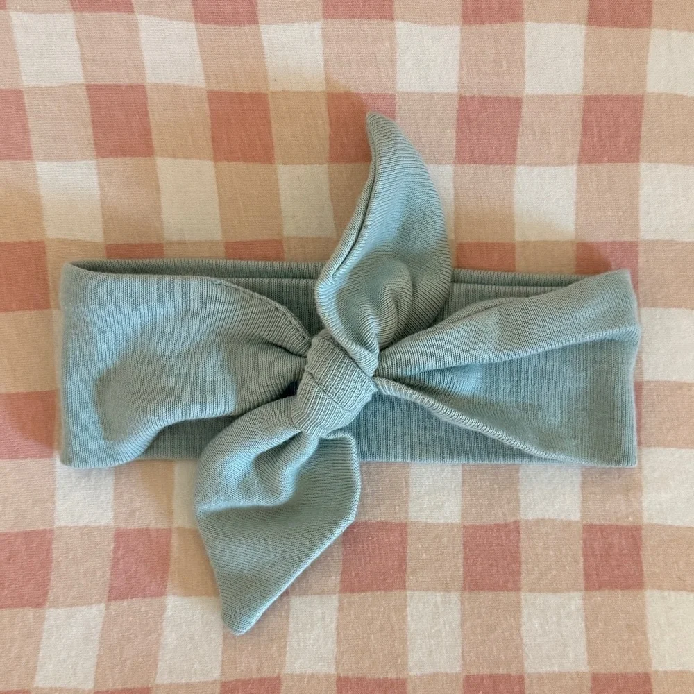Sage Green Organic Cotton Knotted Headband